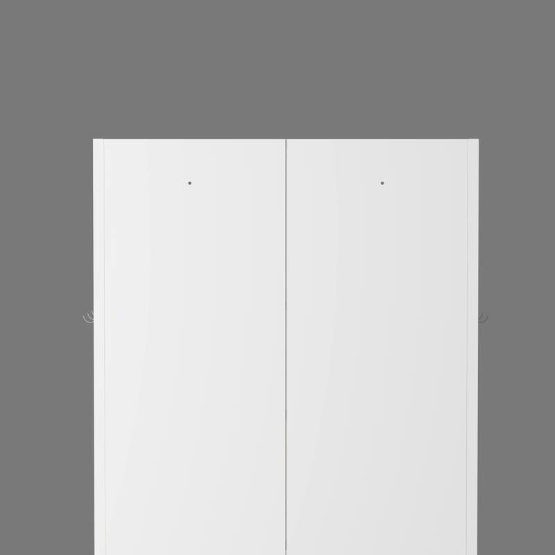 Metal Kitchen Pantry Cabinet - 72" Tall Storage with 5 Adjustable Shelves, White Freestanding Cabinet