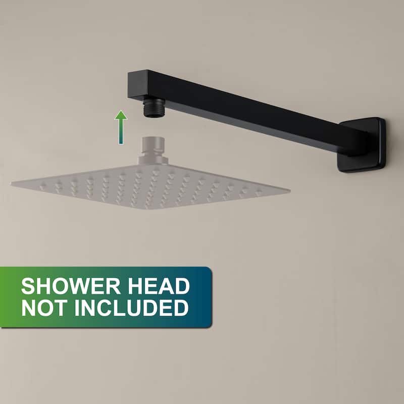 16 Inches Shower Extension Arm Universal Shower Straight Wall-Mounted Shower Arm with Flange for Bathroom Rainfall Showerhead