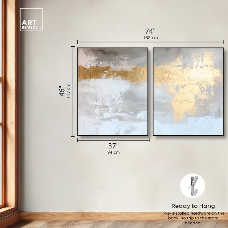 Golden Glaze I Canvas Set of 2 by Art Remedy