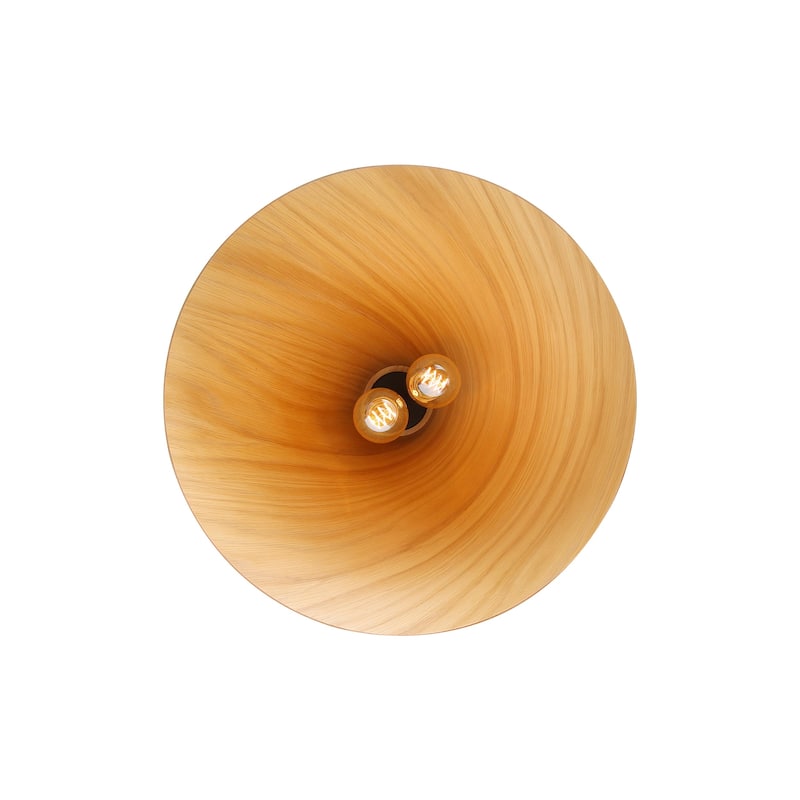 Golden Lighting Conique 2-light Pendant in Light Walnut - Silver