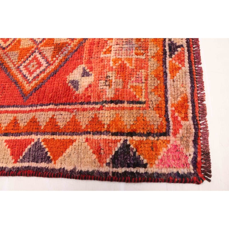 ECARPETGALLERY Hand-knotted Melis Vintage Red Wool Rug - 2'11 x 10'9