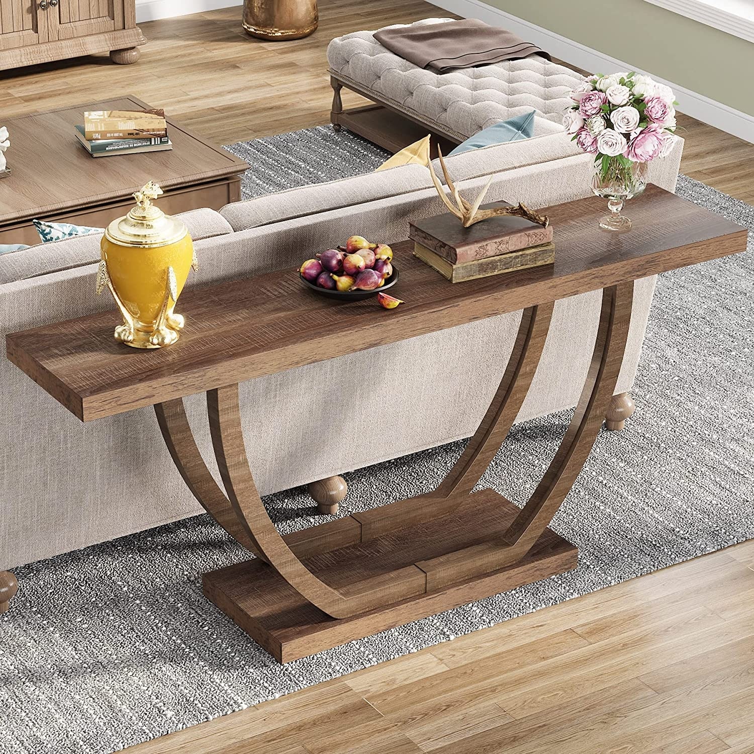Console Entryway Table Farmhouse 63 Inches Sofa Table for