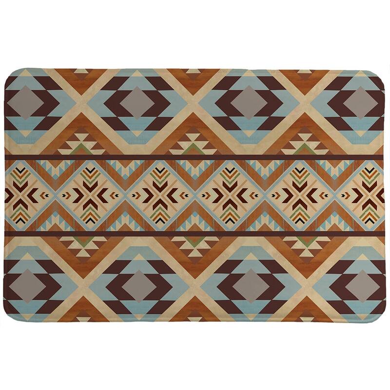 Laural Home Southwest Tile Memory Foam Rug 21x34