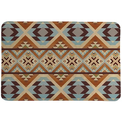Laural Home Southwest Tile Memory Foam Rug 21x34