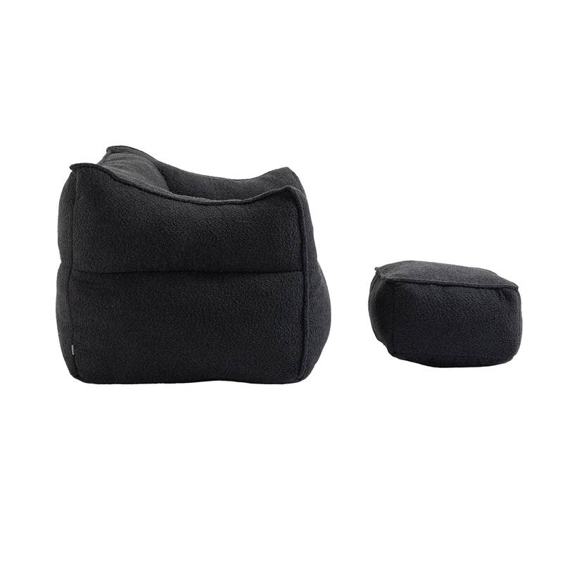 GDFStudio - COOLMORE Boucle Bean Bag Chair with Memory Foam Filling for Ultimate Comfort
