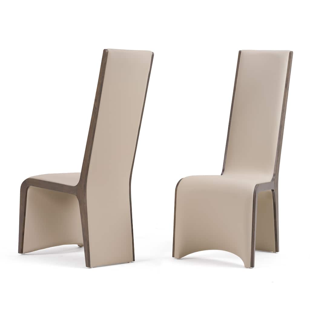 Modrest Pacer Modern Beige & Grey Ash Dining Chair (Set of 2)