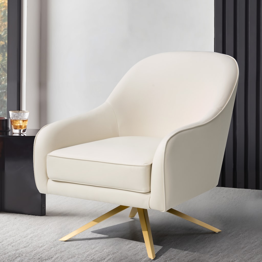 Faux Leather Swivel Accent Sofa Armchair