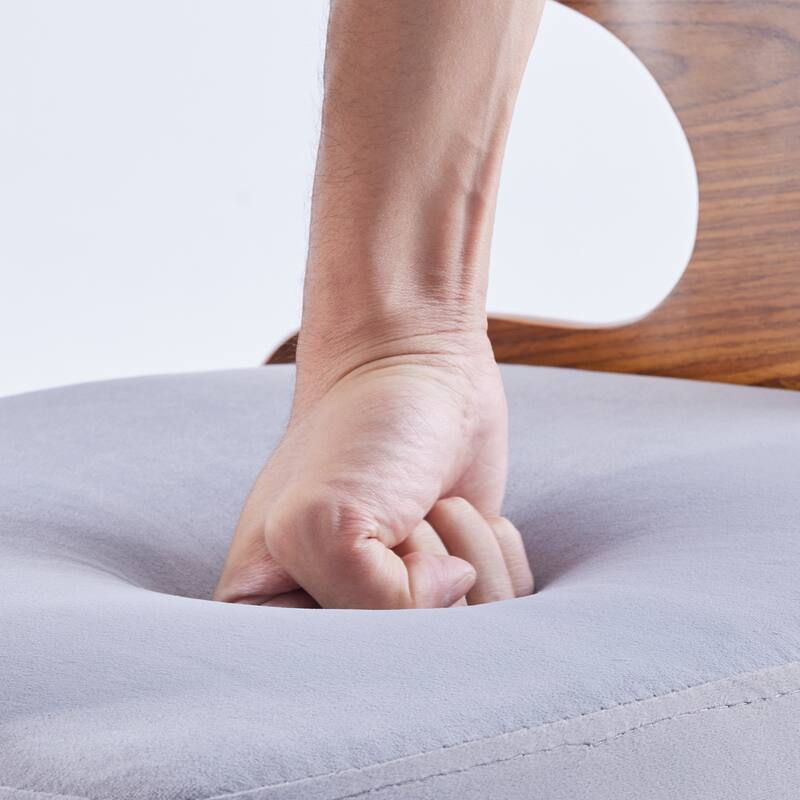 Modern Upholstered Dining Chair with Curved Backrest