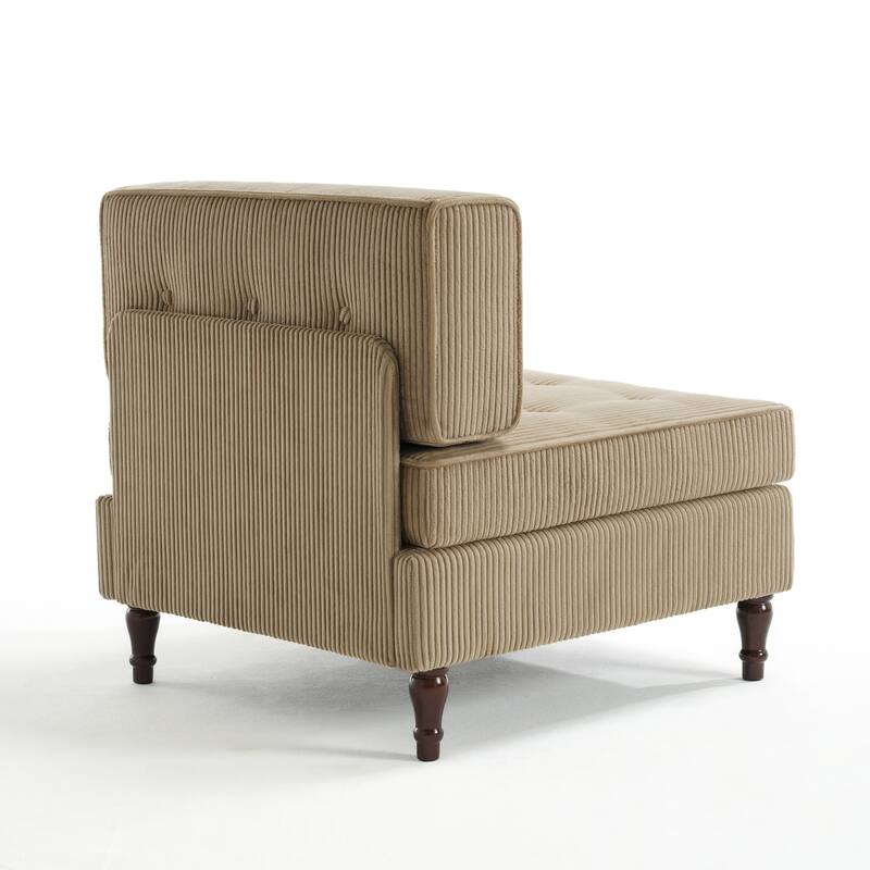32.57" W Upholstered Corduroy Armless Accent Chair