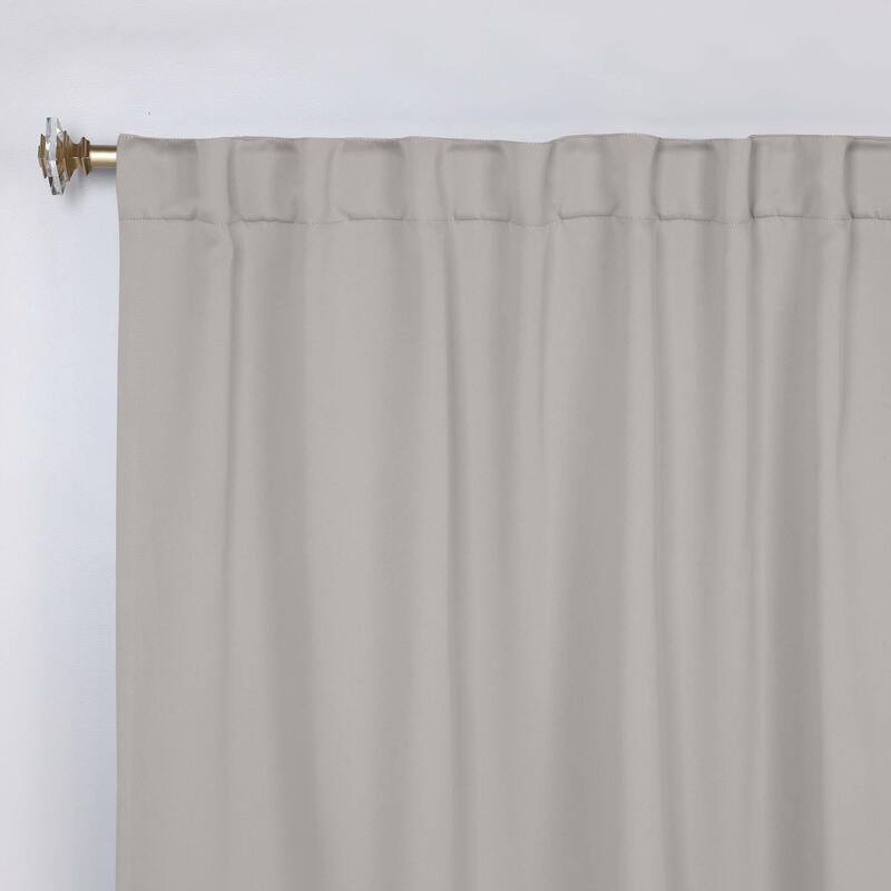 Superior Solid Machine Washable Room Darkening Curtains with Back Tabs, Set of 2