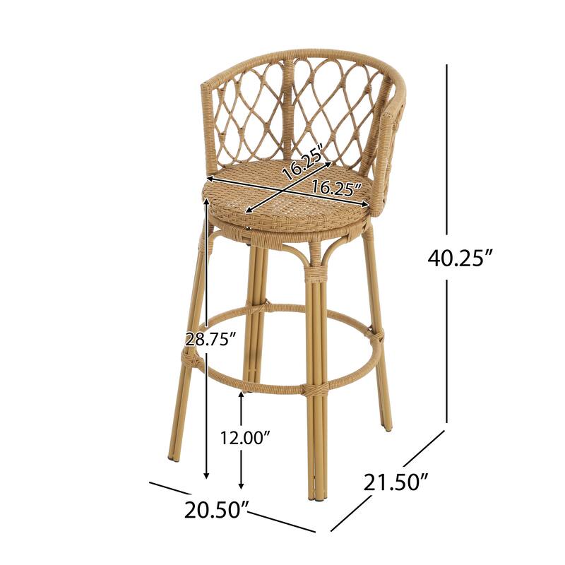 Solstice Outdoor Wicker Barstools by Christopher Knight Home