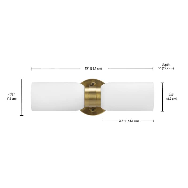 Globe Electric 91009581 Kate 2 Light 15" Wide Vanity Light