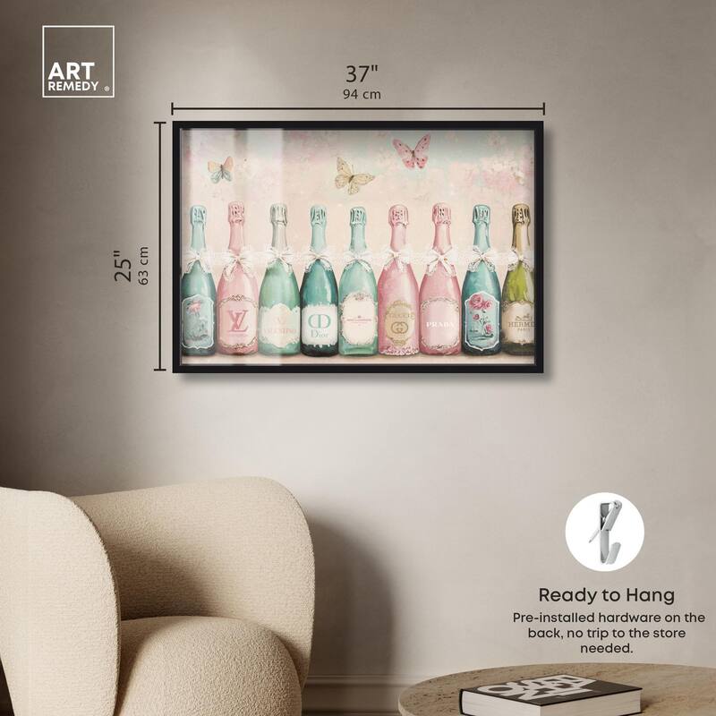 Champagne Mint and Pink Shadowbox by Art Remedy