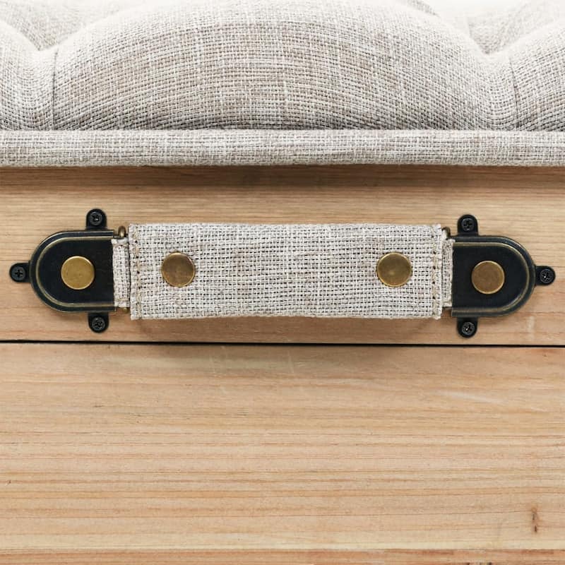 vidaXL Storage Bench 43.3" Solid Wood Fir - 43.3" x 15.7" x 19.7"