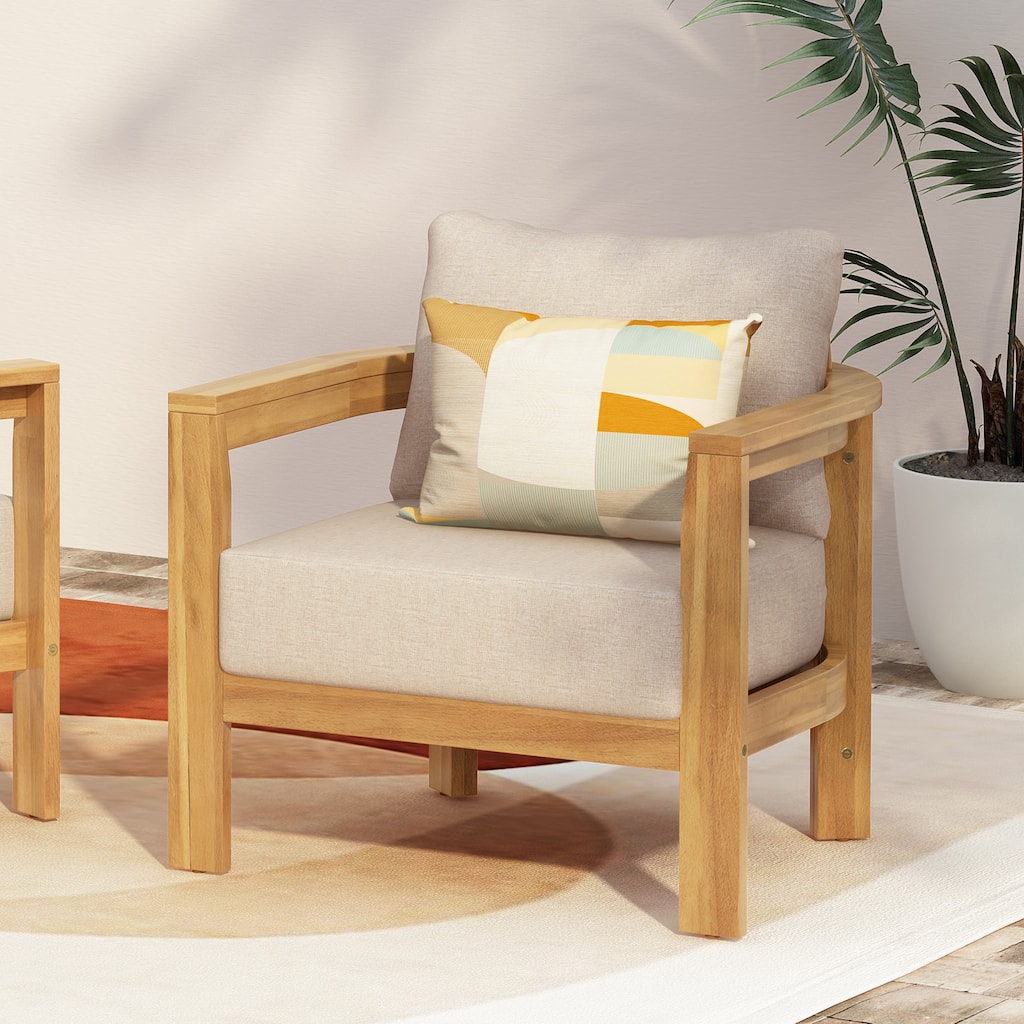 Christopher Knight Home-Zed Patio Acacia Wood Tub Club Chair