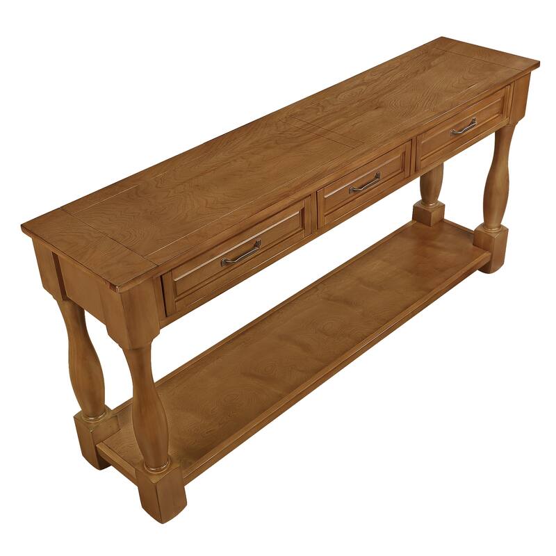 63inch Wood Console Table With Solid Wood Frame Legs Hallway Sofa Table For Entryway Hallway