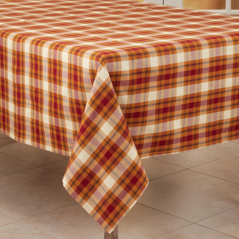 Square Tablecloth With Large Plaid Design
