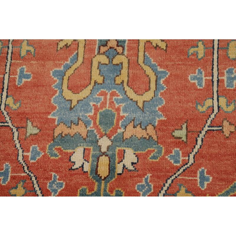 Vegetable Dye Heriz Serapi Oriental Area Rug Handmade Wool Carpet - 9'2" x 11'11"