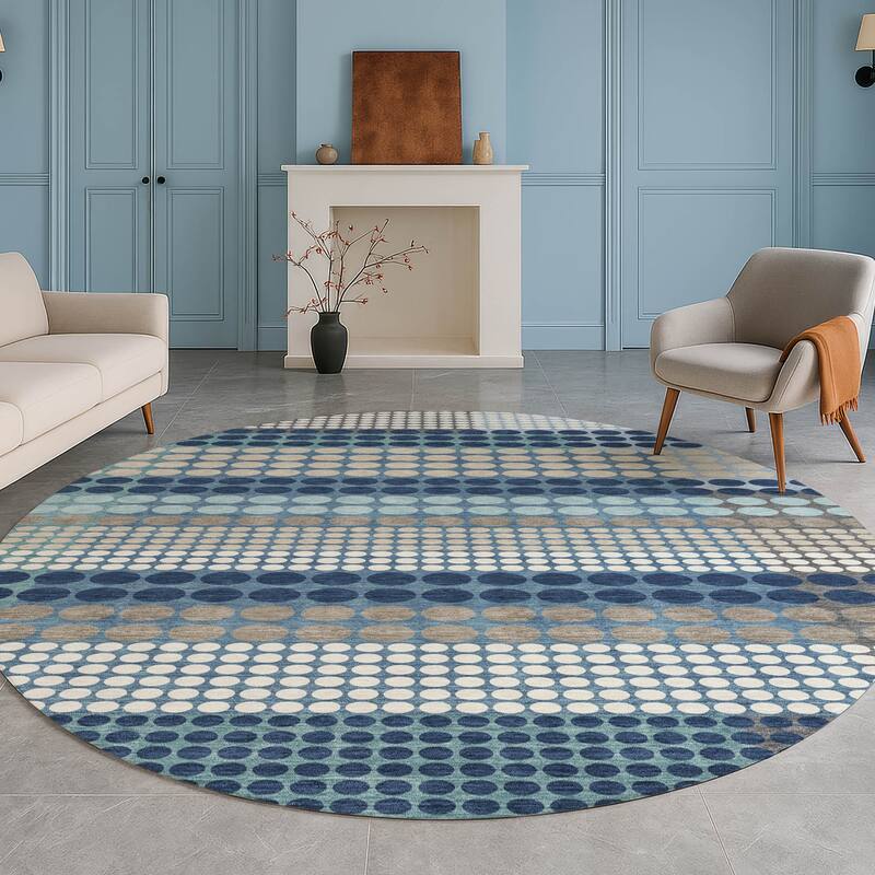 Machine Washable Indoor/ Outdoor Casual Dotty Chantille Rug