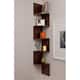 Danya B. Decorative 5-Tier Corner Floating Wall Mount Shelving Unit - Walnut