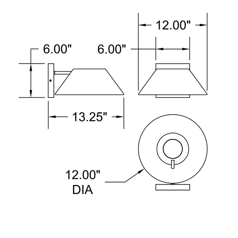 Access Lighting Solano Large Outdoor LED Wall Sconce - Black Finish
