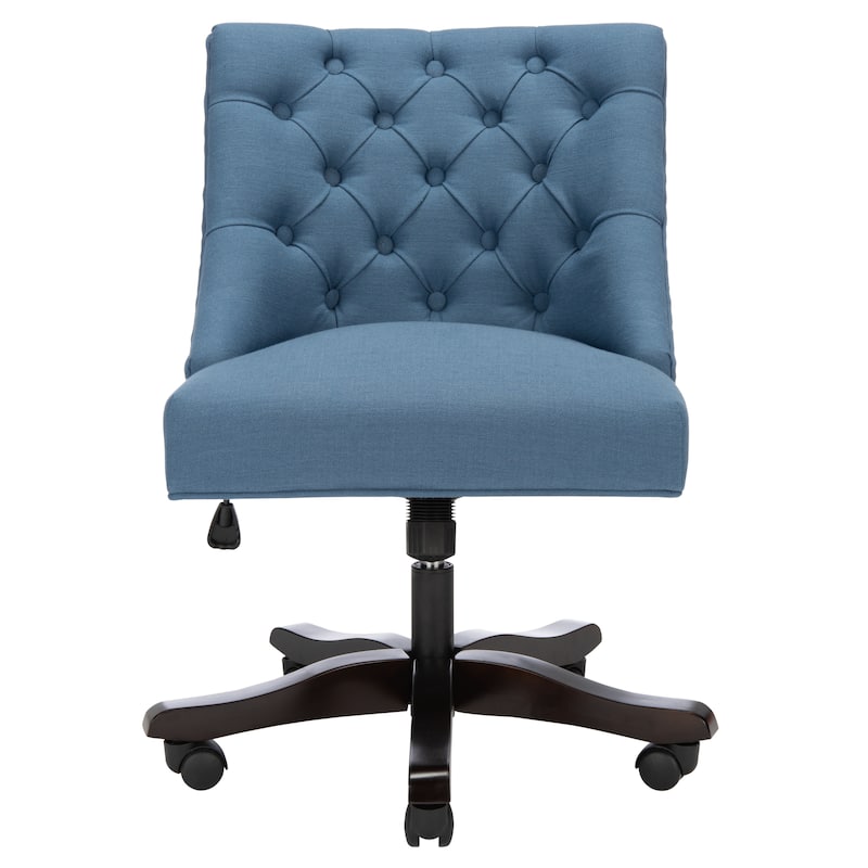 SAFAVIEH Farrah Swivel Desk Chair - 25Wx27Dx34H - Navy Linen