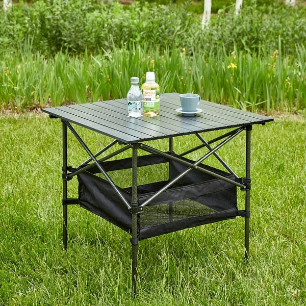 Folding Camping Dining Table Outdoor Patio Square Coffee Table with