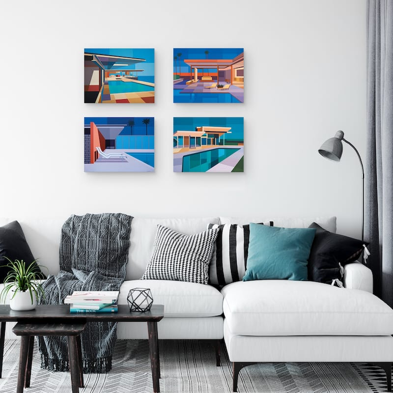 Modernist Set of 4 Canvas Art Prints