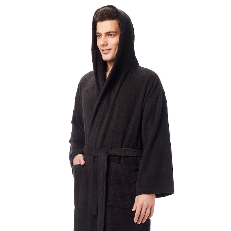 Men's Long Turkish Cotton Hooded Bathrobe