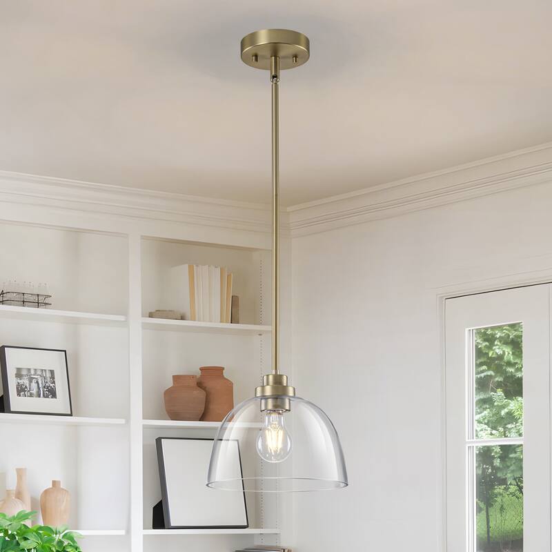 Starsky 1-Light Clear Glass Dome Pendant
