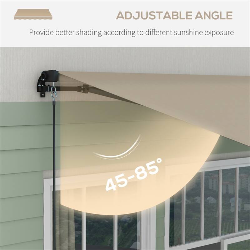 156"x118" UV Protection Outdoor Awning with Aluminum Frame and Adjustable Angle - 156" W x 118" D