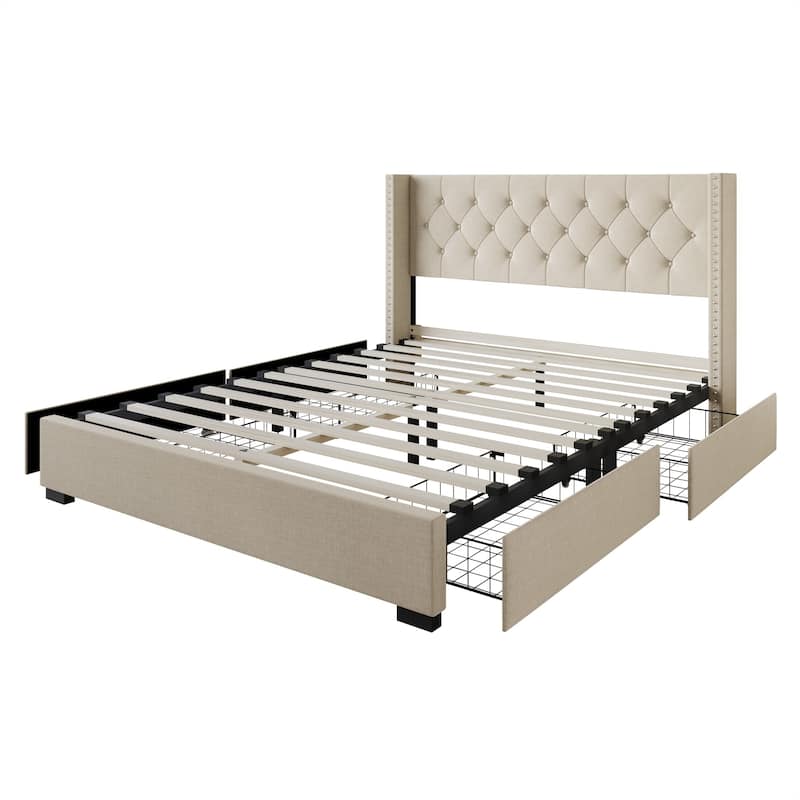 Greeley Tufted Upholstered Storage Platform Bed