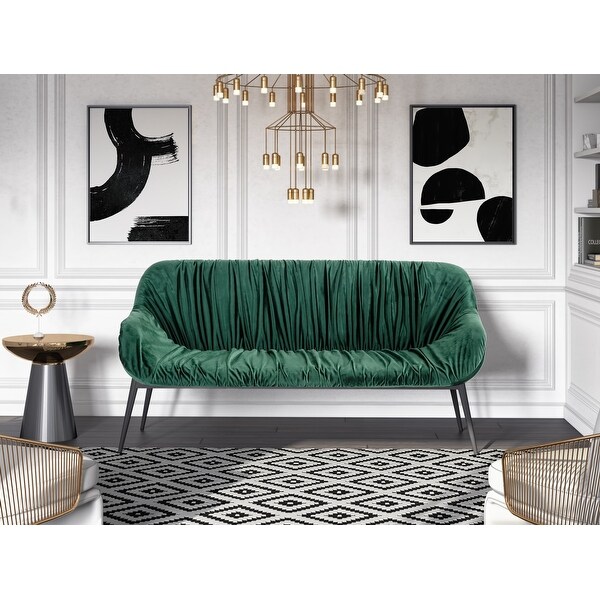 Modrest Katrina Modern Green Fabric Bench