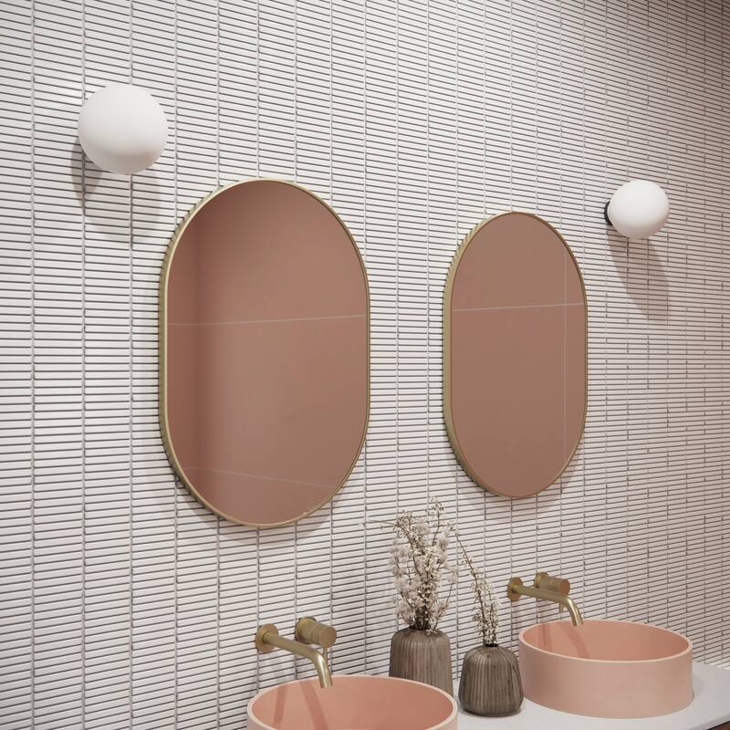 Glass Warehouse SF-PL-20X28 Inara 20" W x 28" H Contemporary Oval
