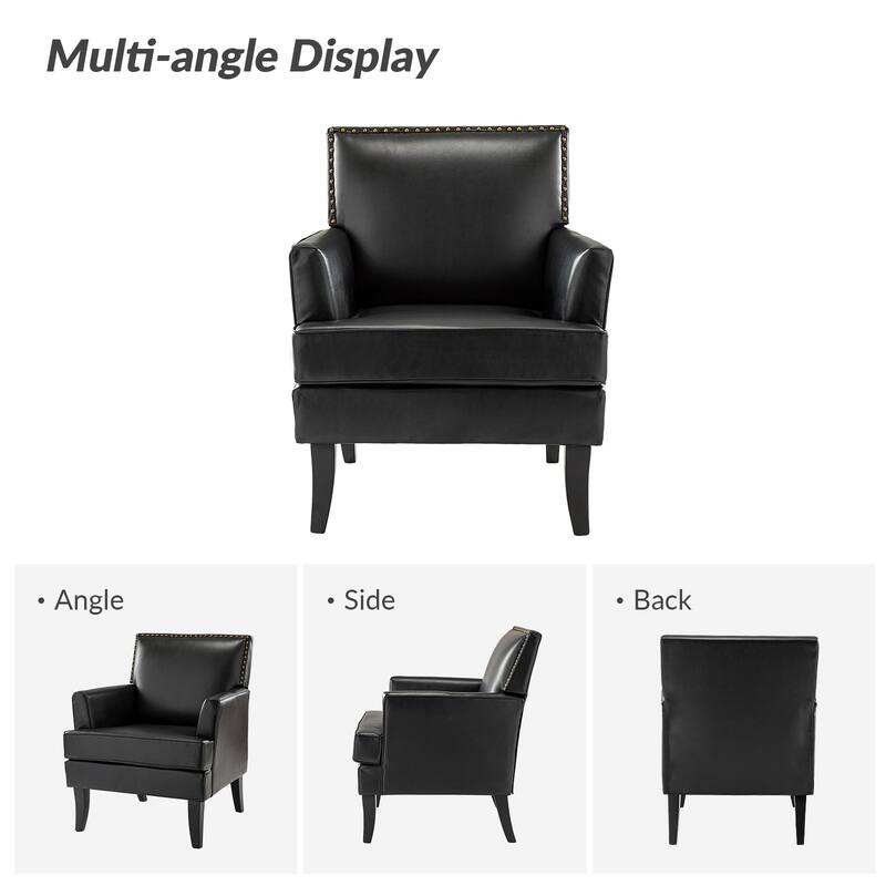 Nileus Contemporary and Classic Polyester Accent Chair with Solid Wooden Legs by HULALA HOME