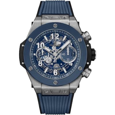 Hublot Big Bang Unico Skeleton Dial Rubber Strap Men's Watch - Blue