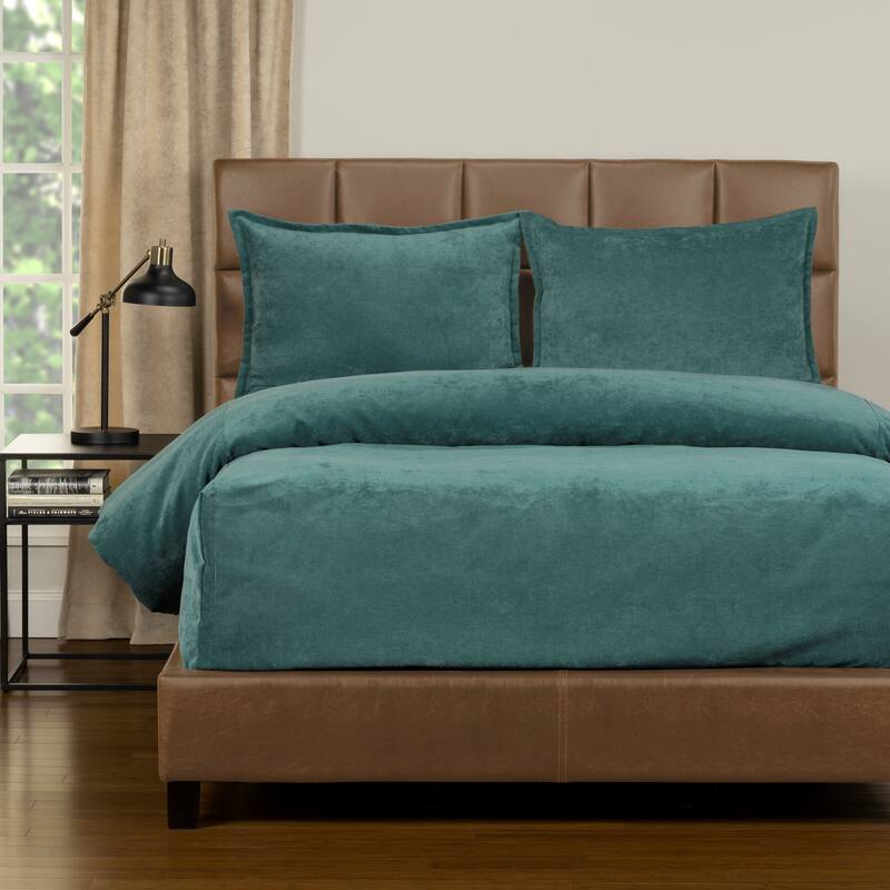 Mixology Padma 3 Piece Bed Cap Comforter Set with Sewn Corners - Sea Blue - Queen