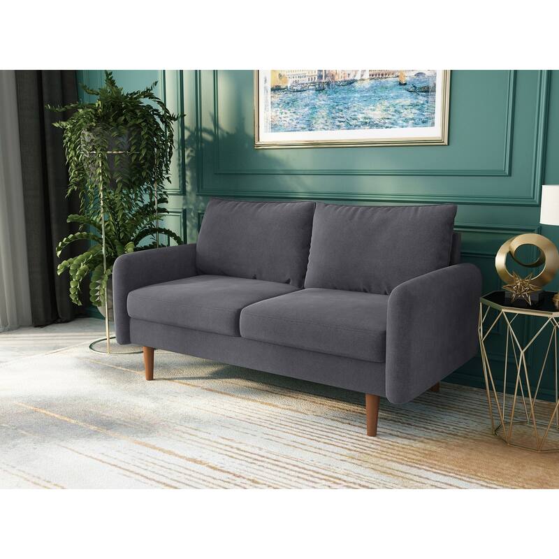 58'' Velvet Square Arm Loveseat