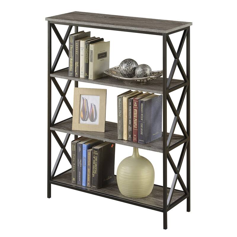 Carbon Loft Ehrlich Metal and Wood 4-Shelf Bookcase
