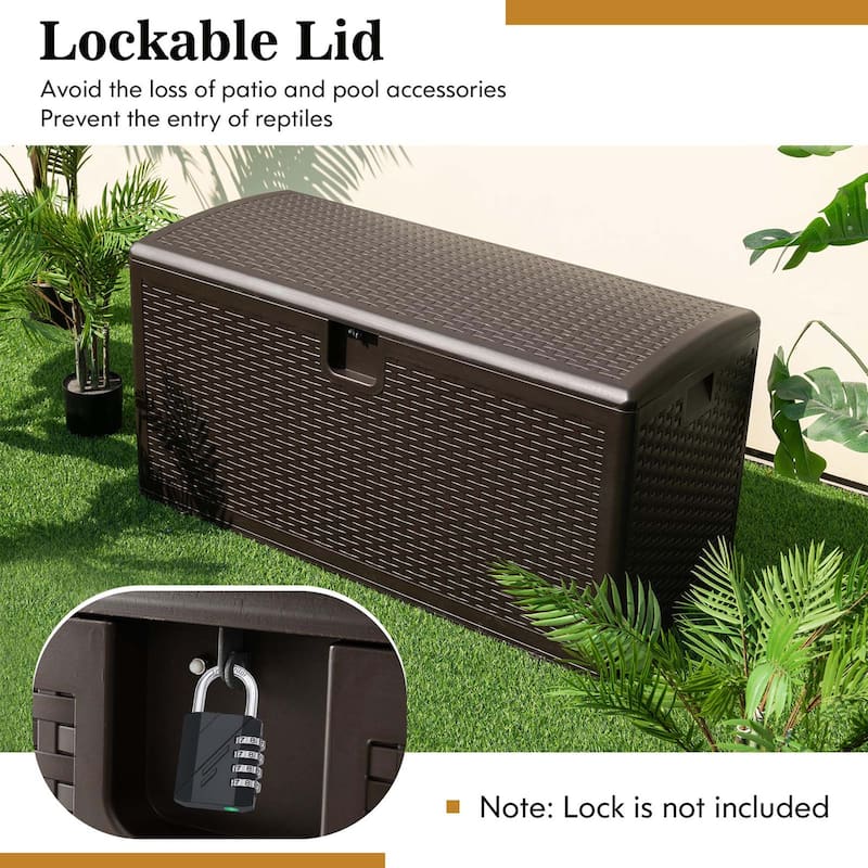 Costway 28/73/100/120/130 Gallon Patio Deck Box Outdoor Waterproof