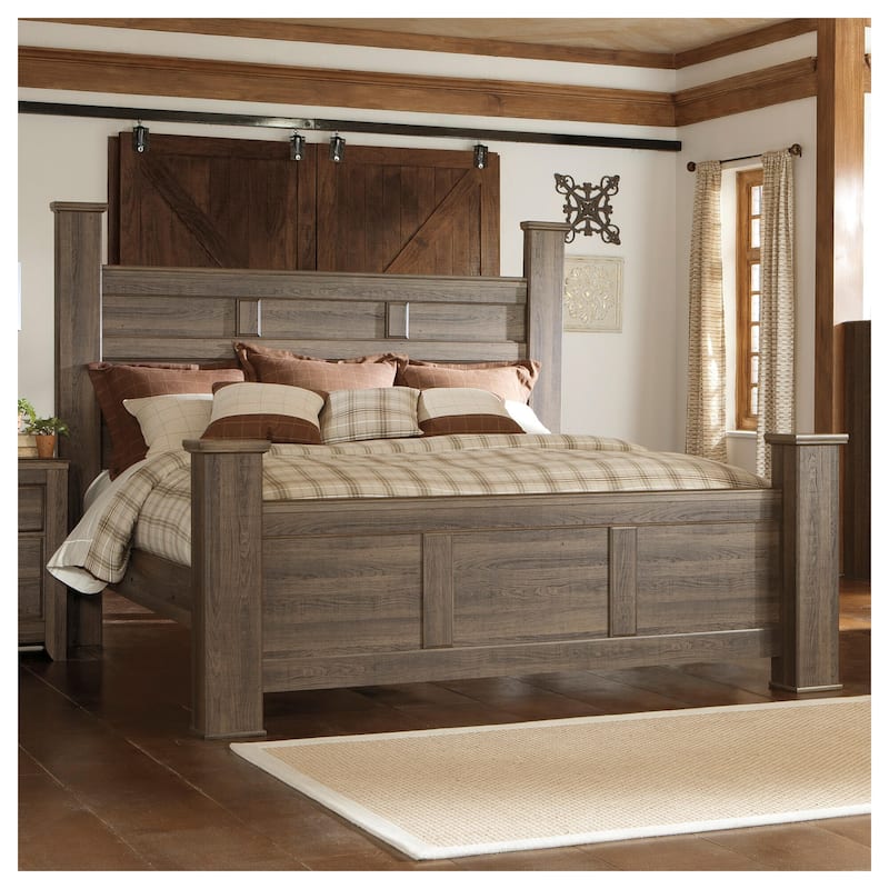Juararo Dark Brown Poster Bed - California King
