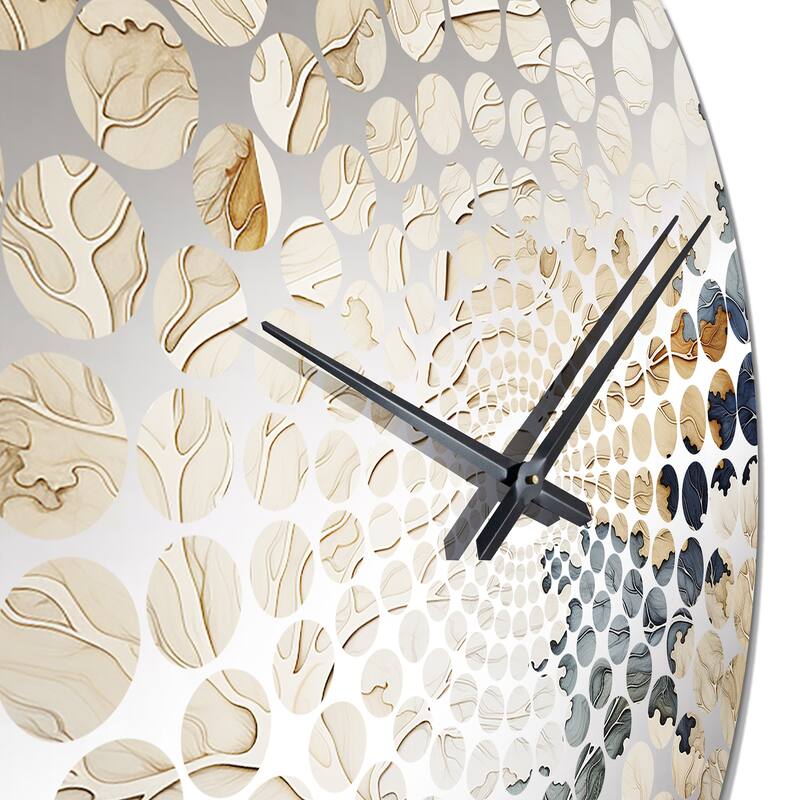 Designart "Blue And Beige Tree Amercian Basswood" Grey Tree Amercian Basswood Oversized Wall Clocks For Entryway