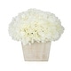 preview thumbnail 8 of 20, Faux Hydrangea in White Washed Wood Cube Planter