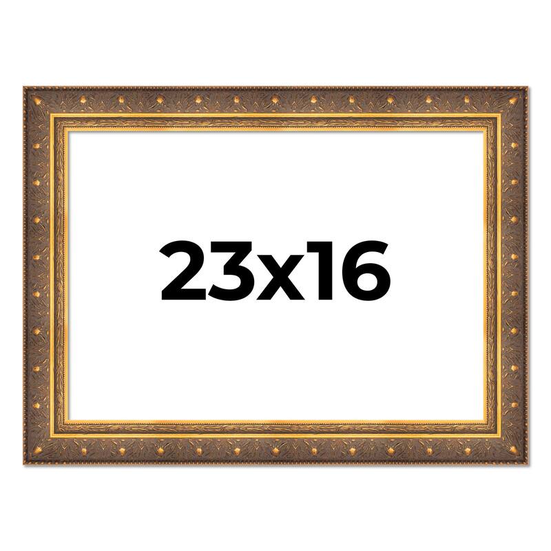 23x16 Frame Vintage Gold Solid Wood Picture Frame | 2.5 Inch Moulding