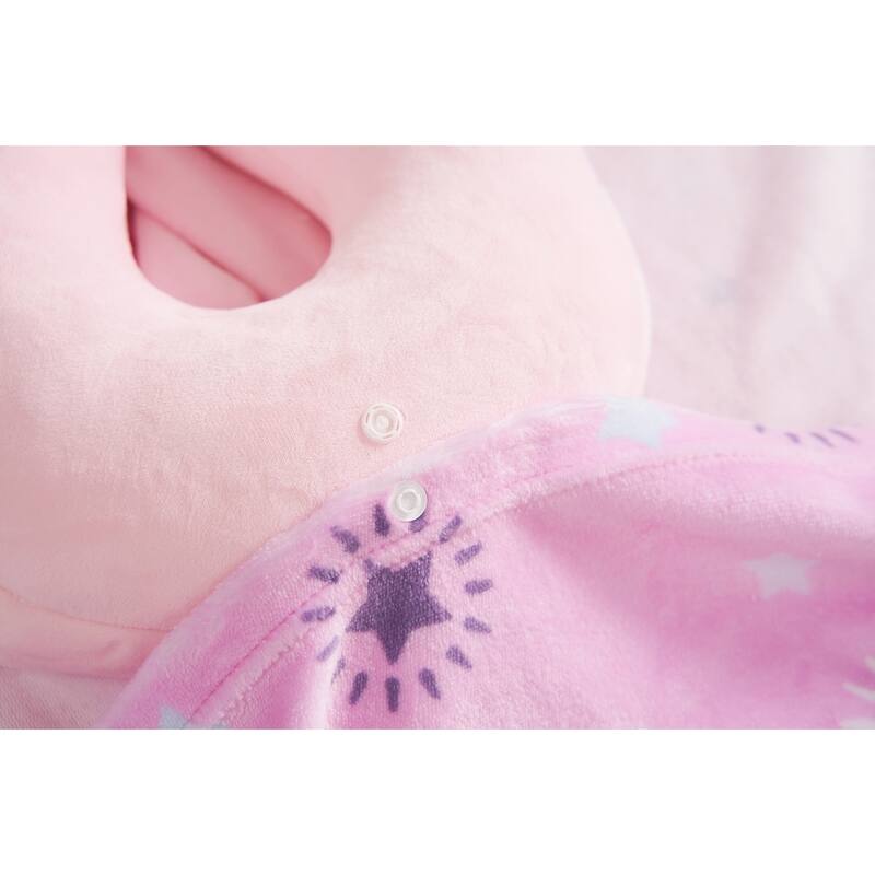 3D Animal Hooded Neck Pillow and Throw Set for Kids