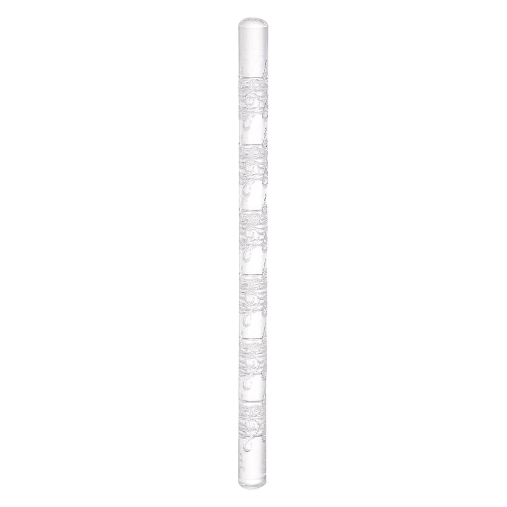 Acrylic Embossed Rolling Pin 16cm x 1cm Small Musical Note Pattern - Transparent