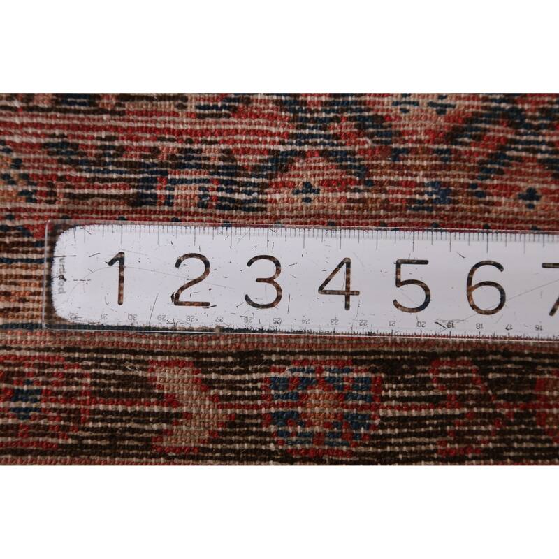 Hand Knotted Oriental 100% Wool Carpet Traditional All-Over Oranges & Rust Hossainabad Runner Rug - 16' 4'' X 3' 6''