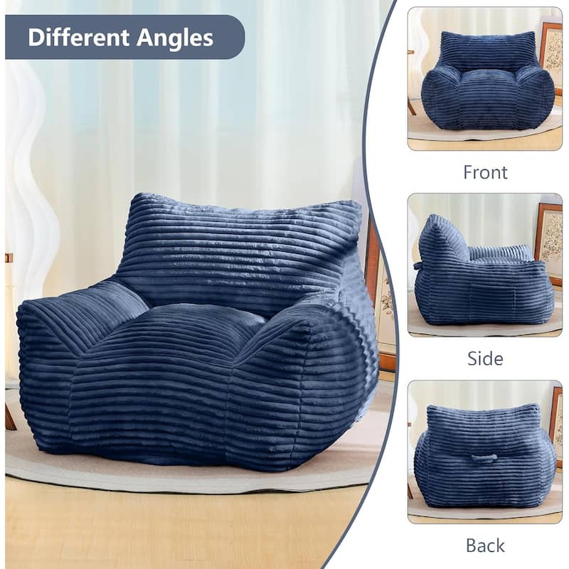 Bean Bag Chair for Adults with Armrests, Oversized Comfy Beanbag Lounge Lazy Floor Sofa Chair