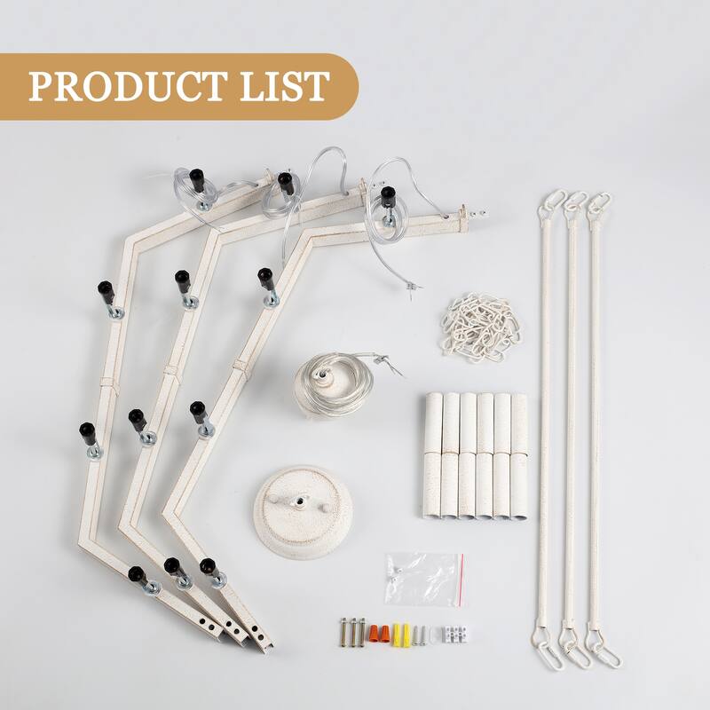 12-Light Rustic Candlestick Hanging Linear Chandelier Lighting Fixture for Kitchen Island