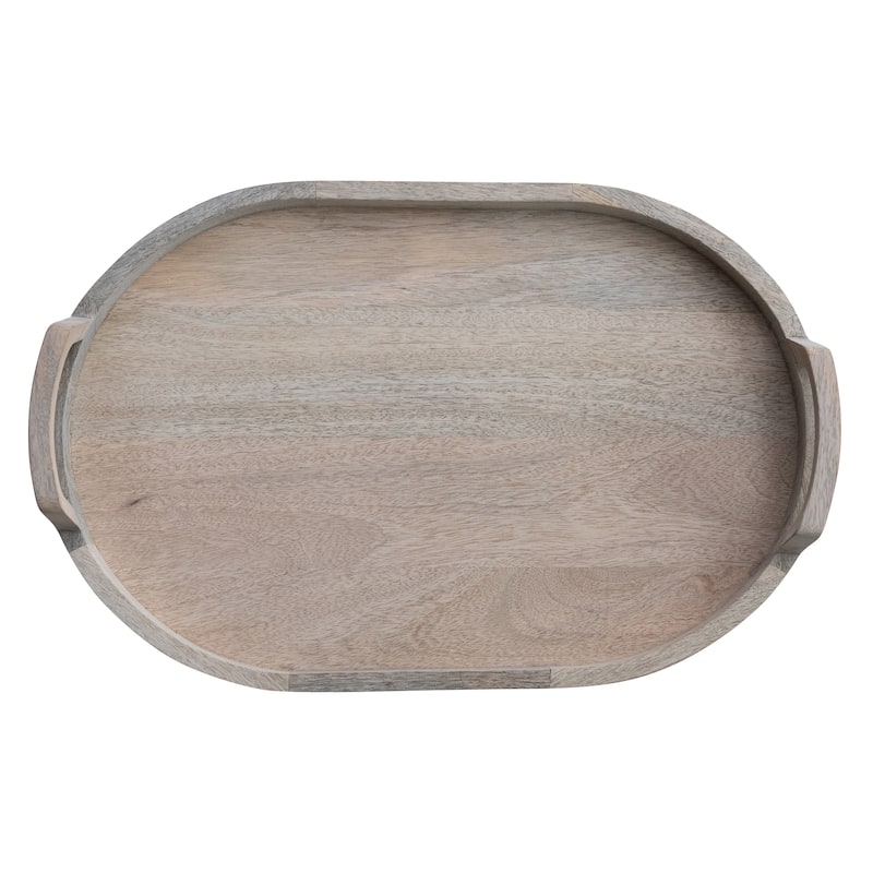 Mango Wood Tray with Handles - 18" L x 12" W x 3" H